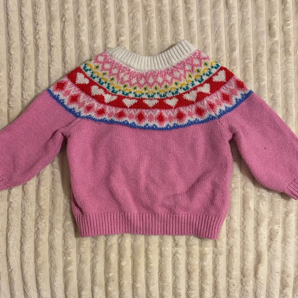 Old Navy Pink and Multicolor Patterned Sweater - Picture 4 of 4